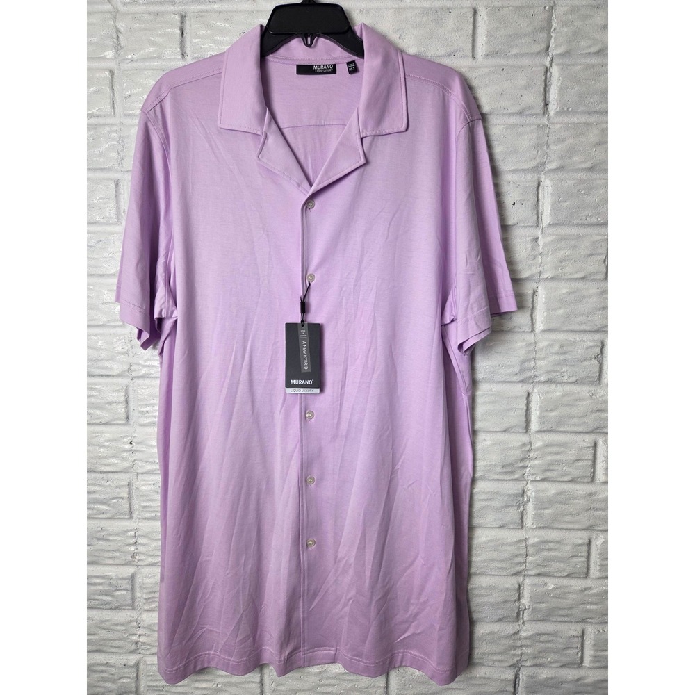 NWT Murano Liquid Luxury button up shirt Men's size XLT Tall Purple New Hybrid